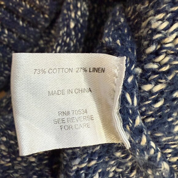 Vtg Orvis Linen Knit Crewneck Sweater Pullover Men's Large Blue Eclectic Grandpa - Picture 11 of 12